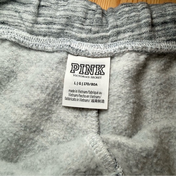 PINK Victoria's Secret Heather Gray Jogger Sweatpants Large - Picture 5 of 5